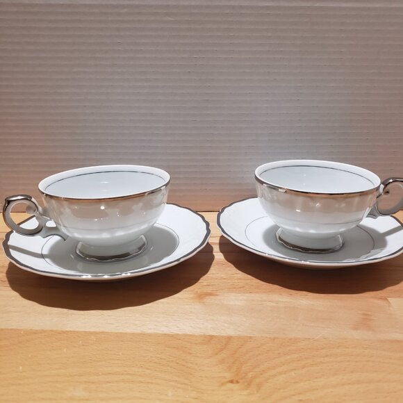 Harmony House Fine Chine Cup and Saucer Silver Sonata (lot of 2) - Picture 5 of 5